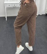 Брюки из микровельвета свободного кроя XOF-7013A310