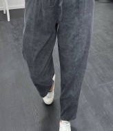 Брюки из микровельвета свободного кроя XOF-7013A310