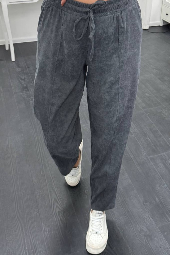 Брюки из микровельвета свободного кроя XOF-7013A310