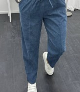 Брюки из микровельвета свободного кроя XOF-7013A310