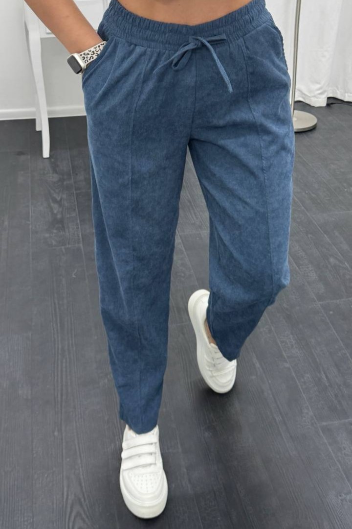 Брюки из микровельвета свободного кроя XOF-7013A310