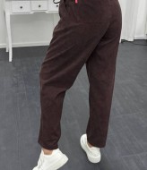 Брюки из микровельвета свободного кроя XOF-7013A310