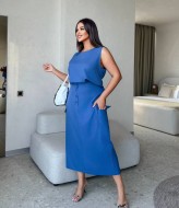 Льняной костюм женский с юбкой KG-4115A530