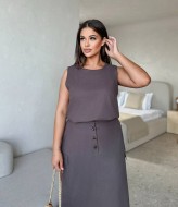 Льняной костюм женский с юбкой KG-4115A530