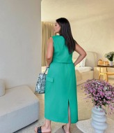 Льняной костюм женский с юбкой KG-4115A530