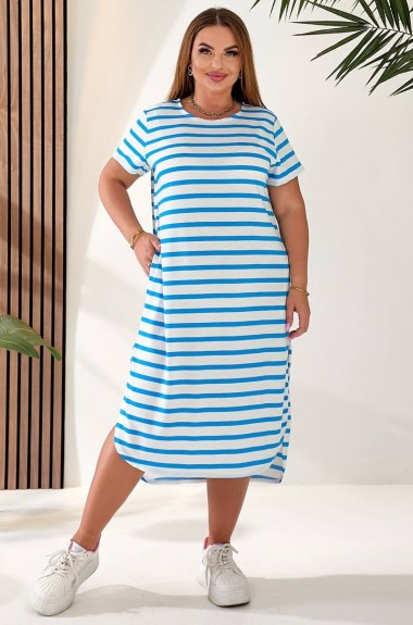 Платье в полоску трикотаж  IV-0340A400 Платье в полоску трикотаж  IV-0340A400