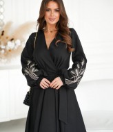 Платье на запах с объемными рукавами KA-7510A800