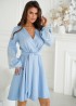 Платье на запах с объемными рукавами KA-7510A800