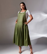 Льняной сарафан на бретельках  IS-144A1000
