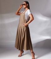 Льняной сарафан на бретельках  IS-144A1000