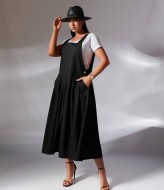 Льняной сарафан на бретельках  IS-144A1000