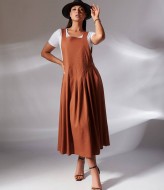 Льняной сарафан на бретельках  IS-144A1000