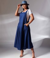 Льняной сарафан на бретельках  IS-144A1000