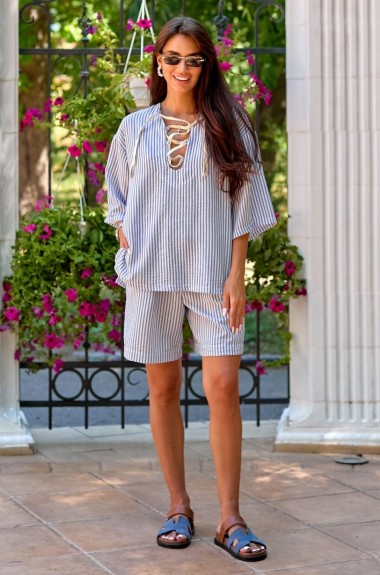 Льняной костюм с шортами NOB-25036A480