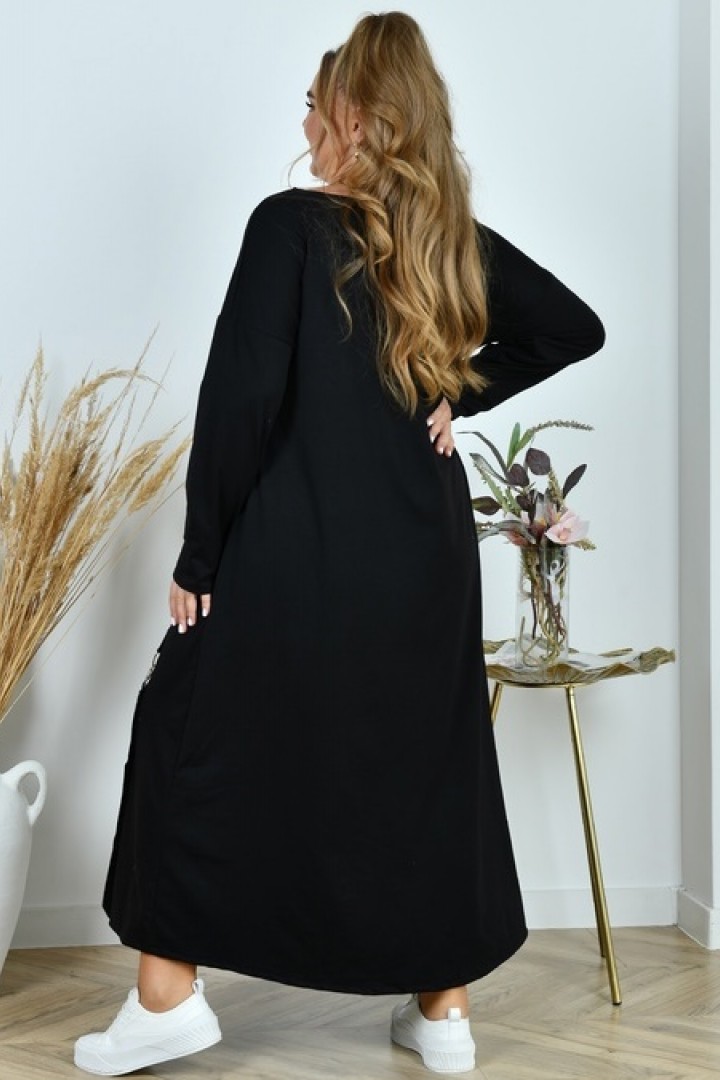 Платье черное длинное ZP-1233A540