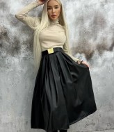 Кожаная юбка длинная  KC-3324A440