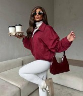 Замшевый бомбер  KC-3352A550