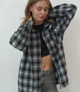 Женская рубашка в клетку оверсайз  SSY-020A500