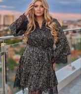 Шелковое платье с кружевом  VOJ-1043A800