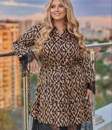 Шелковое платье с кружевом  VOJ-1043A800