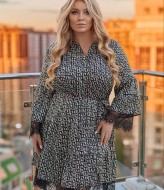 Шелковое платье с кружевом  VOJ-1043A800