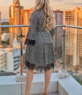 Шелковое платье с кружевом  VOJ-1043A800