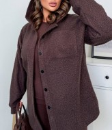 Теплая рубашка с капюшоном женская  AD-061A550