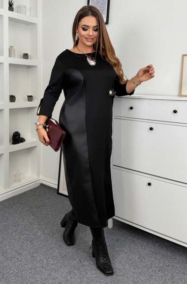 Платье комбинированное из двух тканей VL-1128A650 Платье комбинированное из двух тканей VL-1128A650