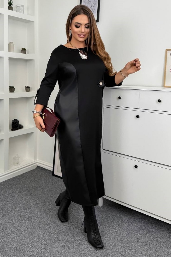 Платье комбинированное из двух тканей  VL-1128A650