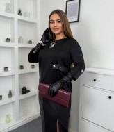 Платье комбинированное из двух тканей  VL-1128A650