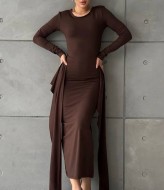 Довга сукня з вузлом на талії IMMA-430A550