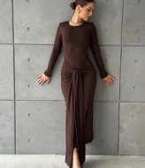 Довга сукня з вузлом на талії IMMA-430A550