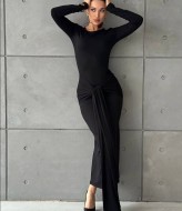 Довга сукня з вузлом на талії IMMA-430A550