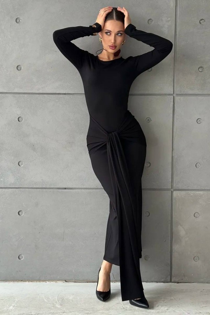 Довга сукня з вузлом на талії IMMA-430A550