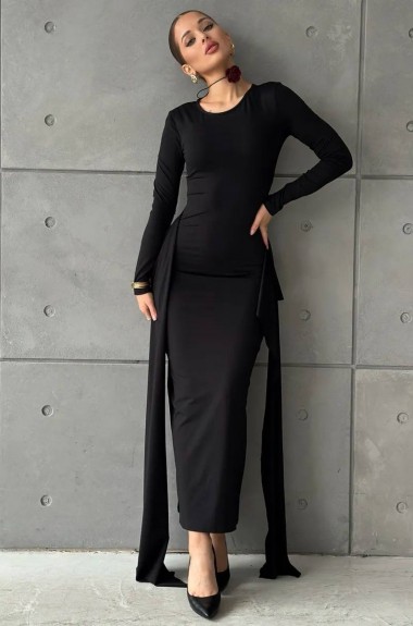 Довга сукня з вузлом на талії IMMA-430A550 Довга сукня з вузлом на талії IMMA-430A550