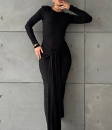 Довга сукня з вузлом на талії IMMA-430A550