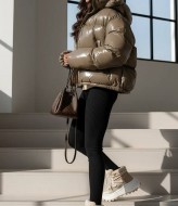 Теплые леггинсы в рубчик на меху IMMA-431A270