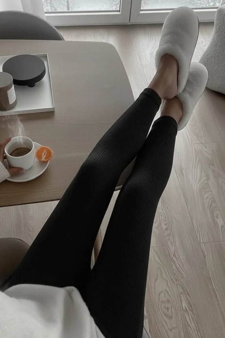 Теплые леггинсы в рубчик на меху IMMA-431A270