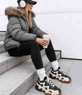 Теплые леггинсы в рубчик на меху IMMA-431A270