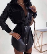 Платье из эко-кожи NJ-SA-169A750