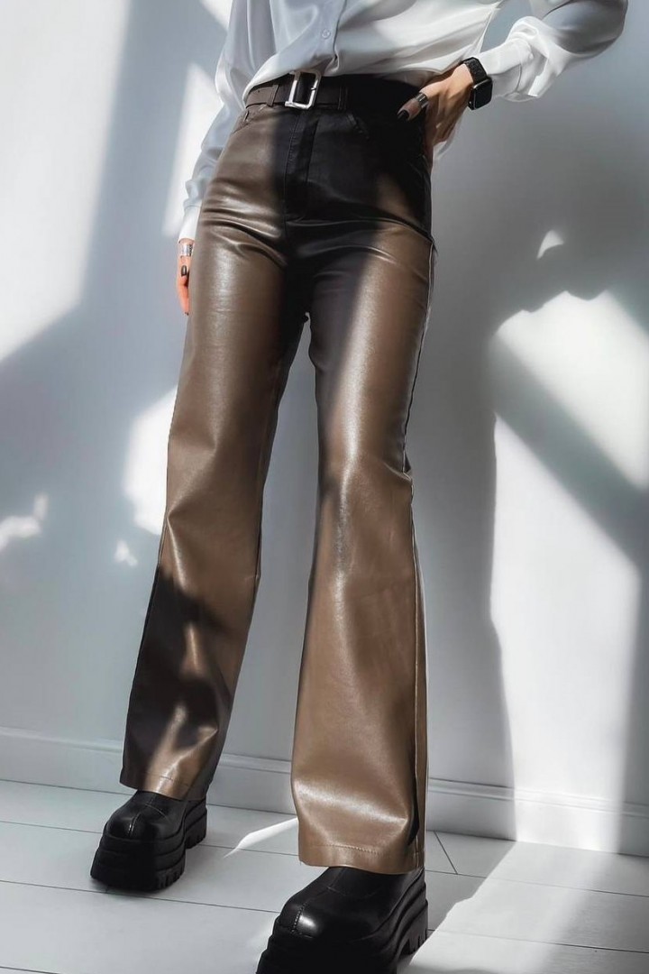 Шкіряні кльошові штани DMP-A1567A300B340