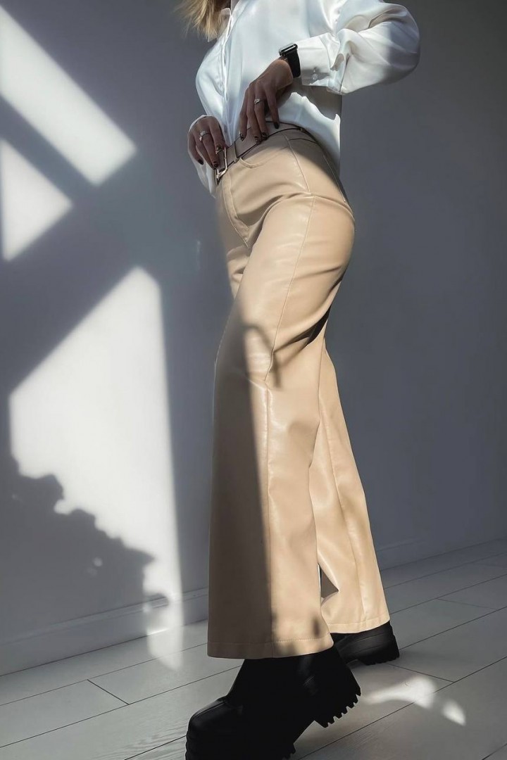 Шкіряні кльошові штани DMP-A1567A300B340