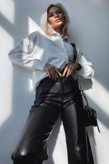 Шкіряні кльошові штани DMP-A1567A300B340 Шкіряні кльошові штани DMP-A1567A300B340