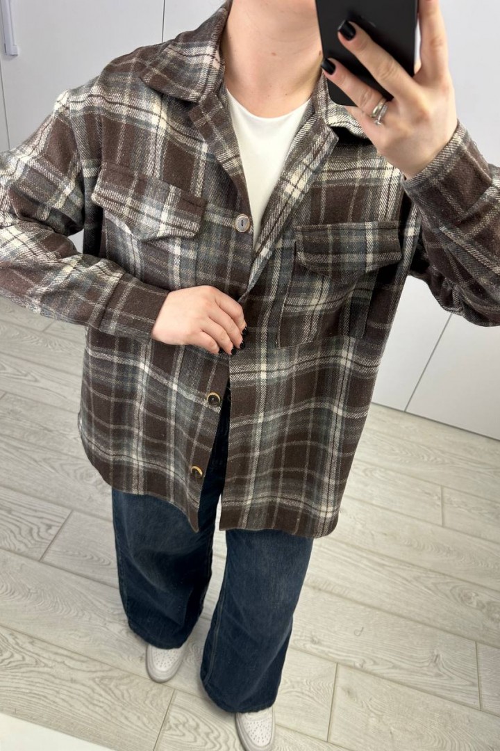 Рубашка клетка женская  AB-1850A14