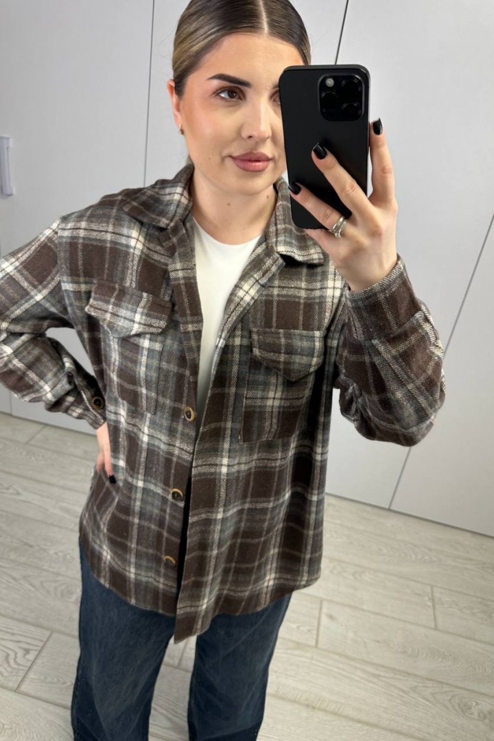 Рубашка клетка женская  AB-1850A14