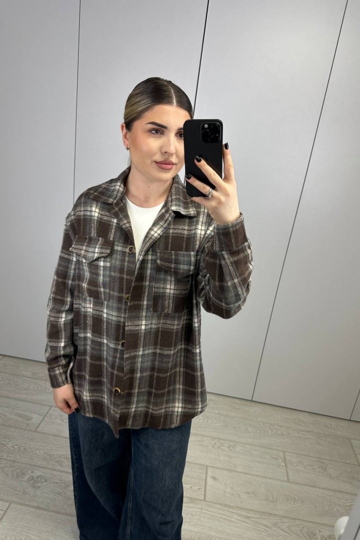 Рубашка клетка женская  AB-1850A14