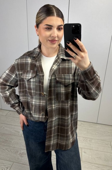 Рубашка клетка женская  AB-1850A14