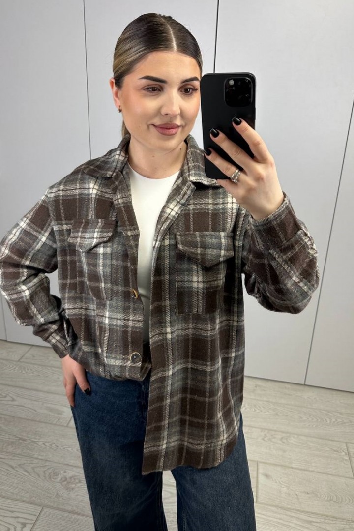 Рубашка клетка женская  AB-1850A14