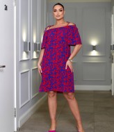 Летнее платье с открытыми плечами DG-p15526A300 Летнее платье с открытыми плечами DG-p15526A300