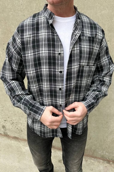 Мужская рубашка с воротником-стойкой LSA-765A500